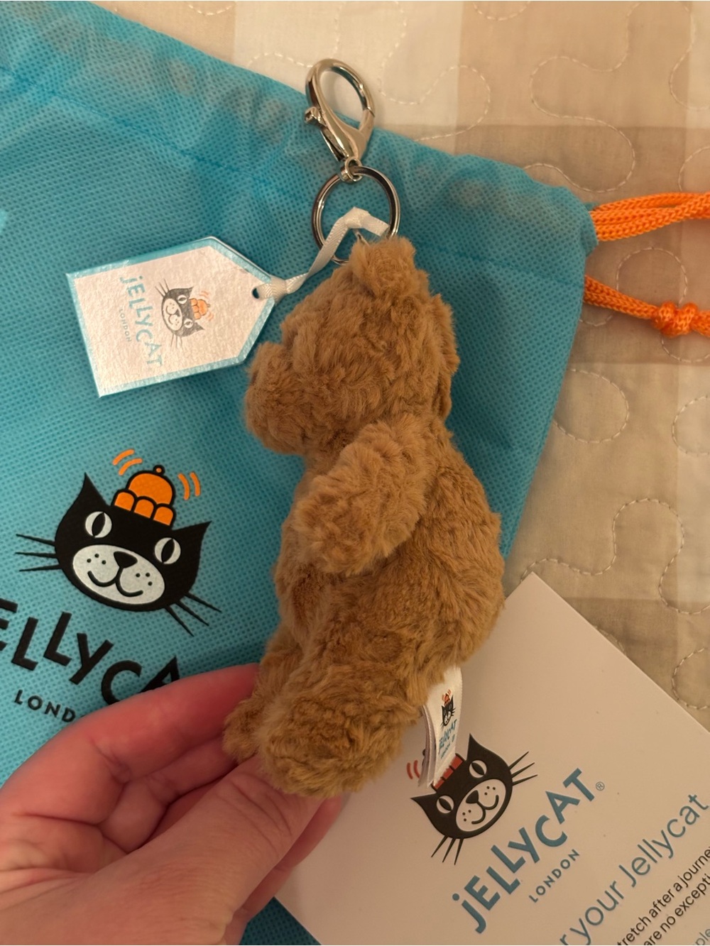 Authentic Jellycat Bartholomew Bear Bag Charm - Picture 2 of 11